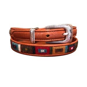Brighton Multicolor Beaded Leather Belt